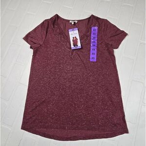 Ella Moss Lace V-Neck Top XS